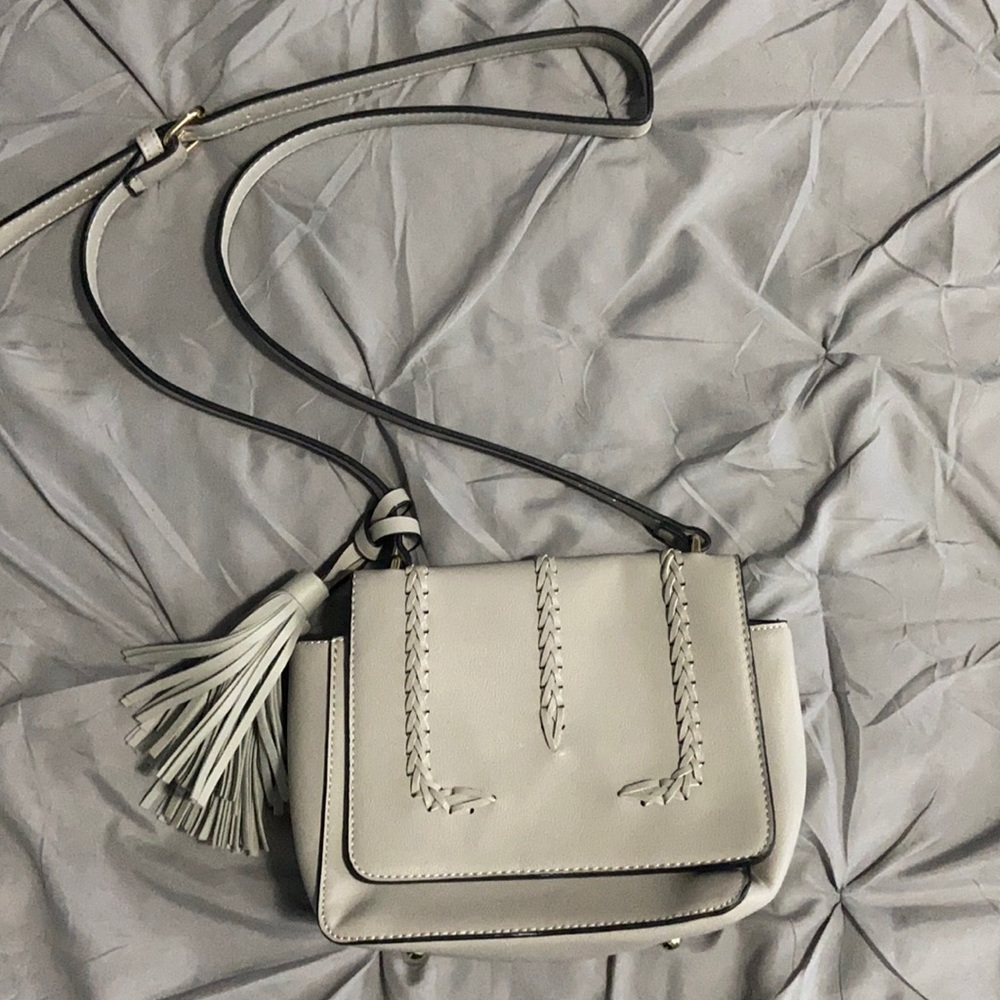 Light Grey Crossbody With Tassles